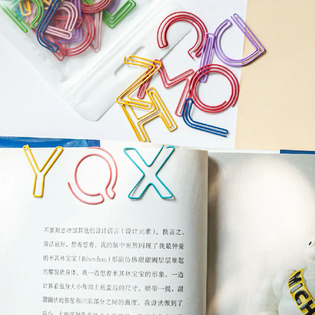 

Letter Bookmark Folder Office Supply Bookmarks Clamps Page Clip Colorful Paper Iron File Clips Shape Student Stationery