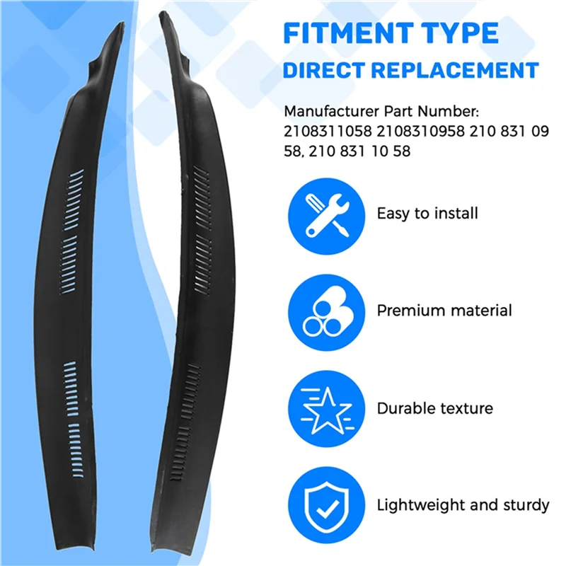 

2Pair Front Windshield Wiper Cowl Screen Trim For Mercedes E-Class W210 E300 E320 E430 1996-2003 A2108310958 A2108311058