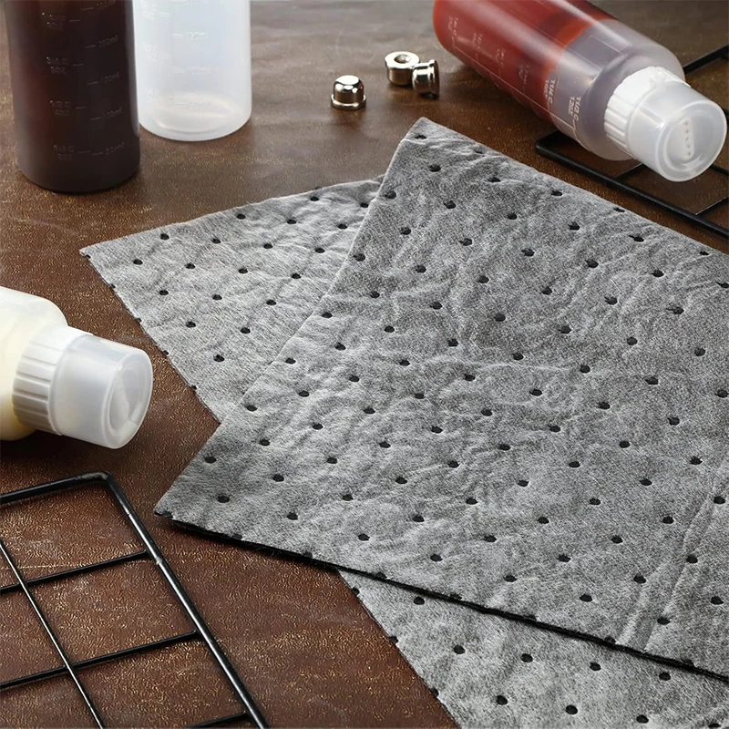 10PCS Industrial Oil-Absorbing Cotton Strong and Large Adsorption Capacity Durable Felt Cleaning Tool Oil Suction Cotton 25x33cm