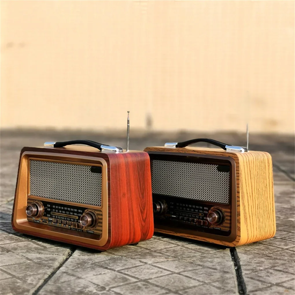 

Классический ретро-радиоприемник из дерева с Bluetooth, FM/AM, поддержкой TF-карт и USB-накопителей, для дома, в подарок пожилым людям