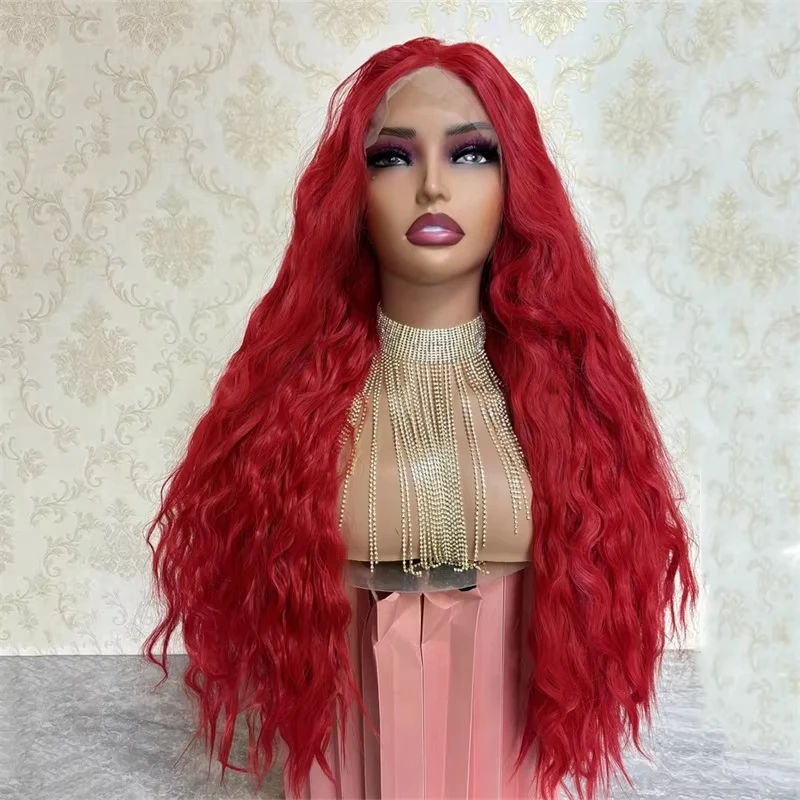 red color Wigs 13X6 Hd Lace Frontal Human Hair Wig Red Curly Colored Deep Wave Frontal Wig 13X4Straight Wig for Women Daily Wear