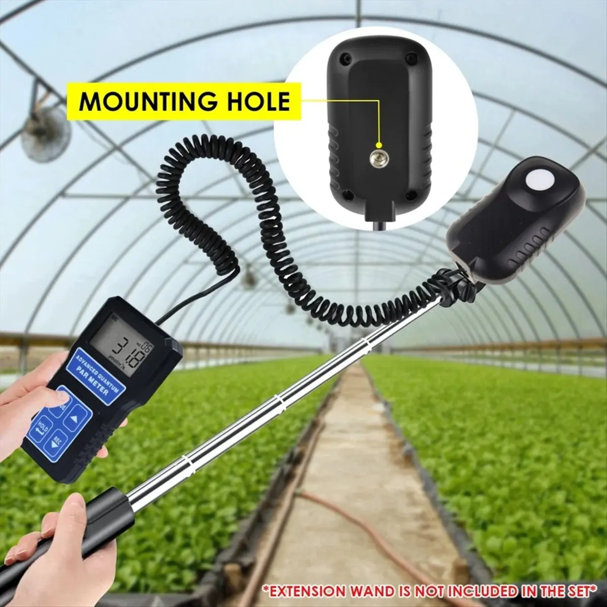 【Meters】 PAR Meter Light Tester PPFD Photosynthesis Quantum Meter 400-700nm Wavelength W/ Sensor Mode LCD Light Meter