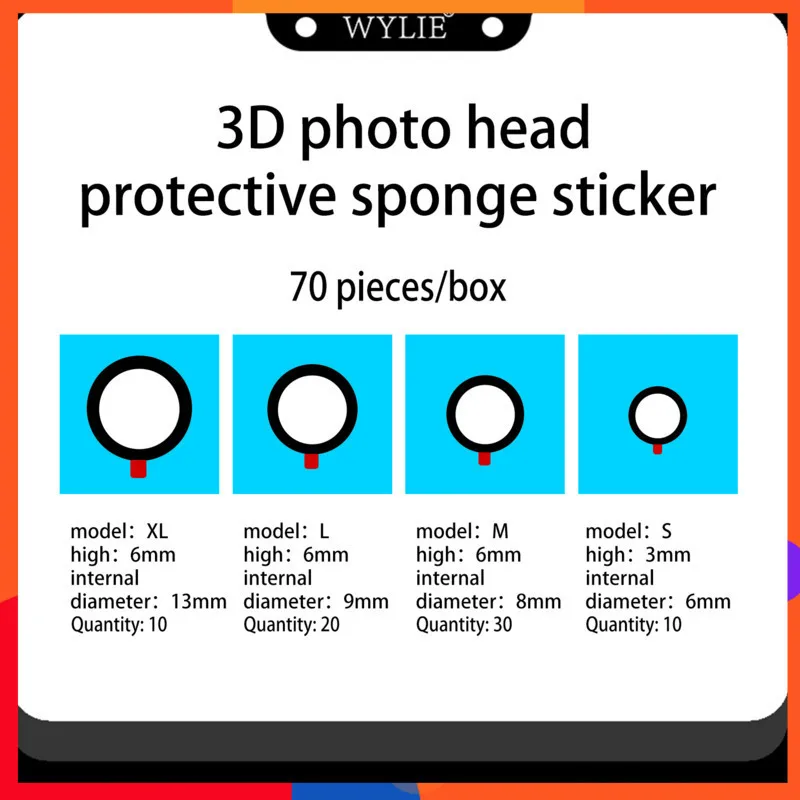 ملصقات إسفنجية واقية ثلاثية الأبعاد لكاميرات الهاتف S/M/L/XL عالمية لحماية 95% الكاميرات الأمامية والخلفية للهاتف المحمول من الضرر