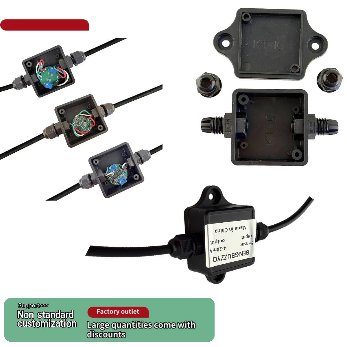 Load Cell Transmitter Amplifier Module 4-20mA 0-10V 0-5V Analog Output with Waterproof Junction Box for Weight Sensor