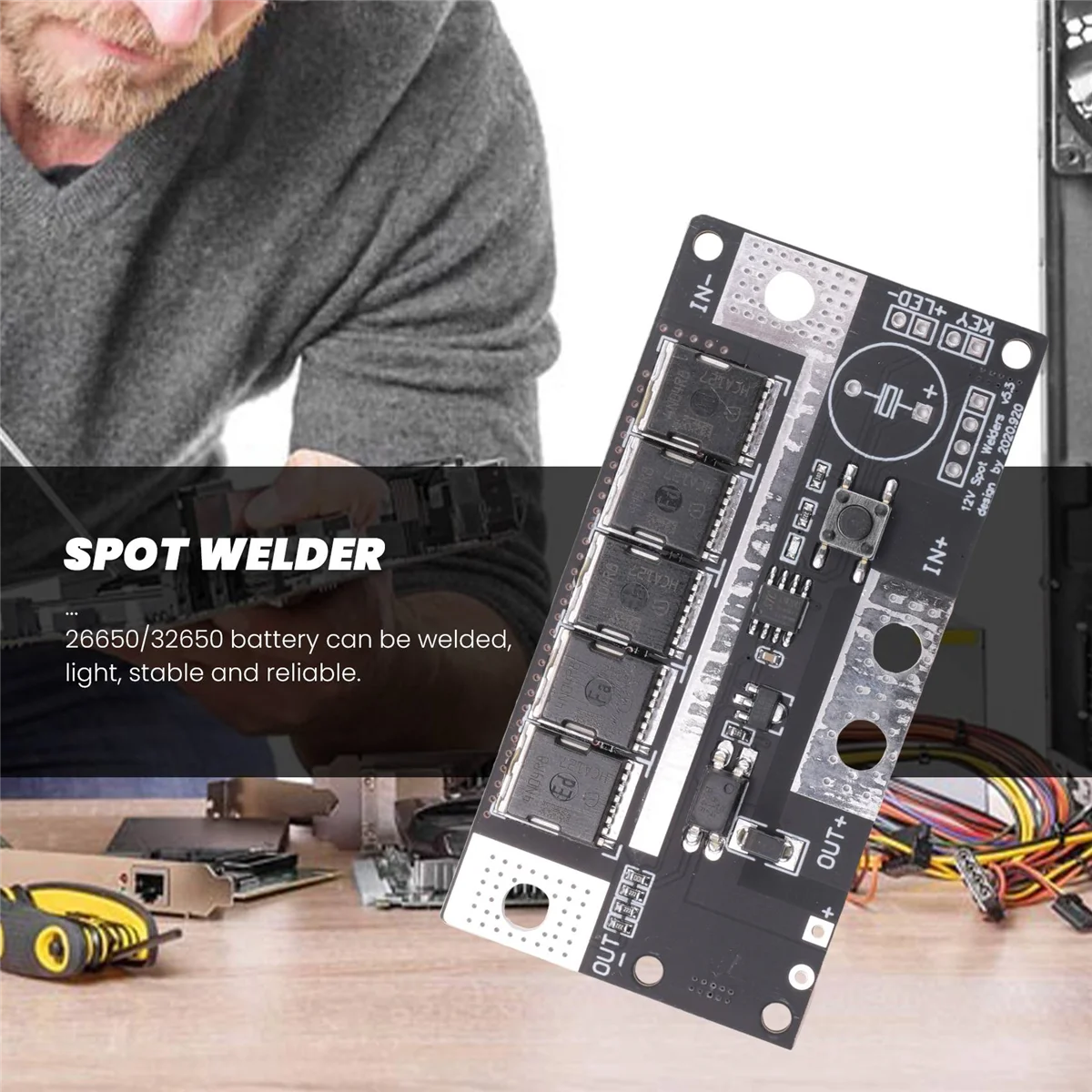 DIYポータブルバッテリースポット溶接機、スポット溶接機、保管機器、PCB回路基板、12v、26650、32650