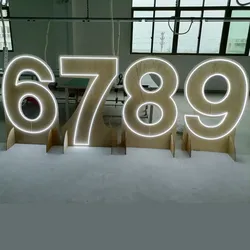 Large Led Light Numbers Acrylic Custom Led Neon Sign Family Birthday Party Standing Number for Event Decor Led Number Lights