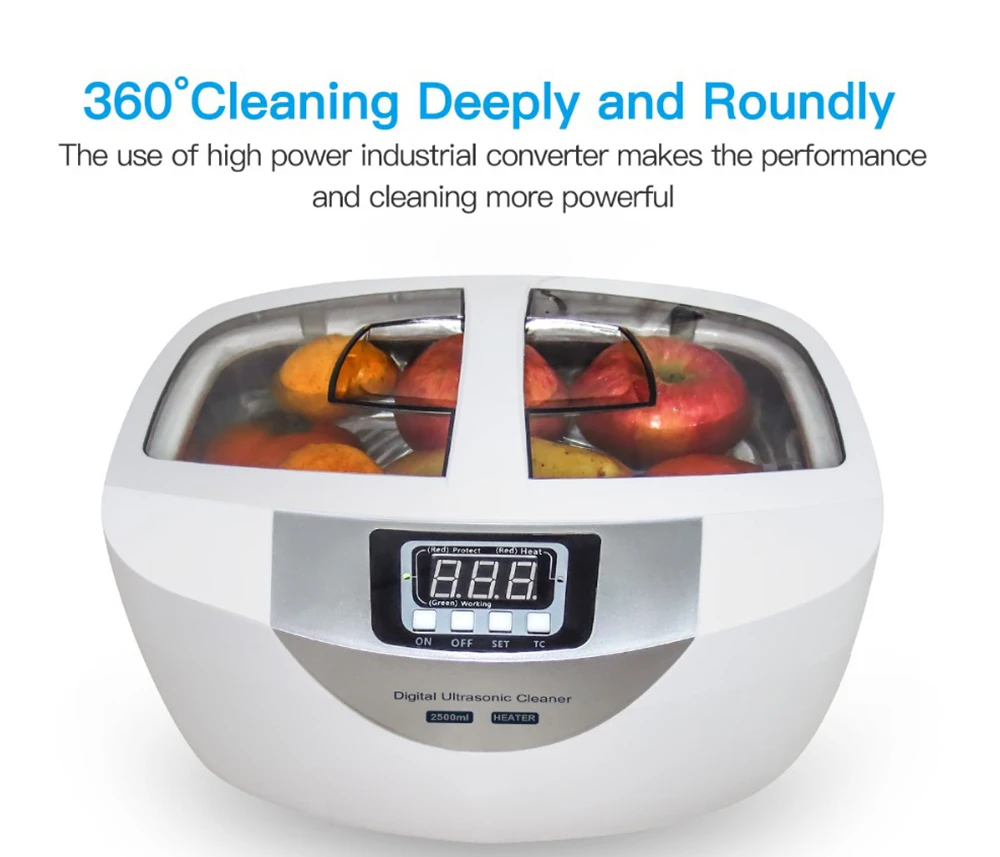 Hot Selling ABS Plastic Digital Ultrasonic Cleaner 2500ml With Time Adjustment