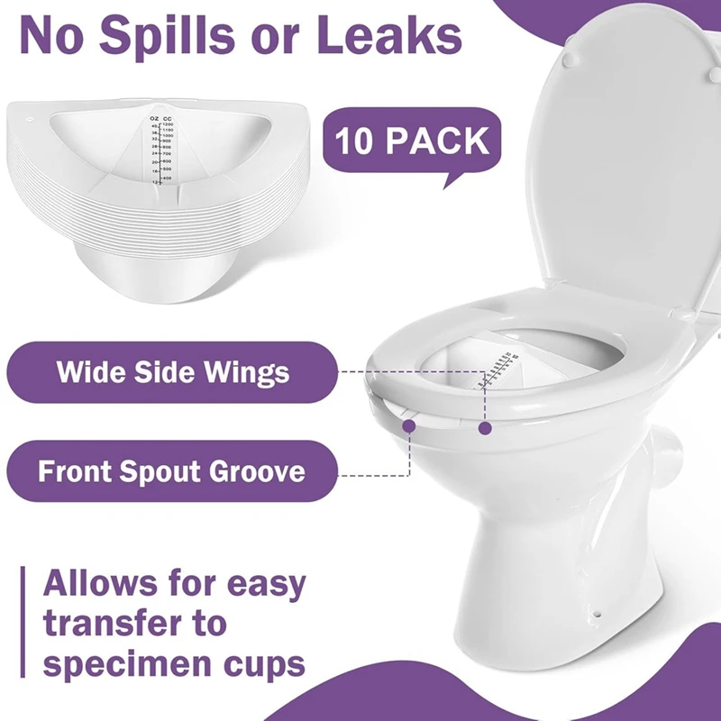 

10Pcs Urine Hats For Toilets Urine Collection Hats Toilet Hats Urine Cups Pee Cup Urine Collector For Women,40Oz/1200Cc