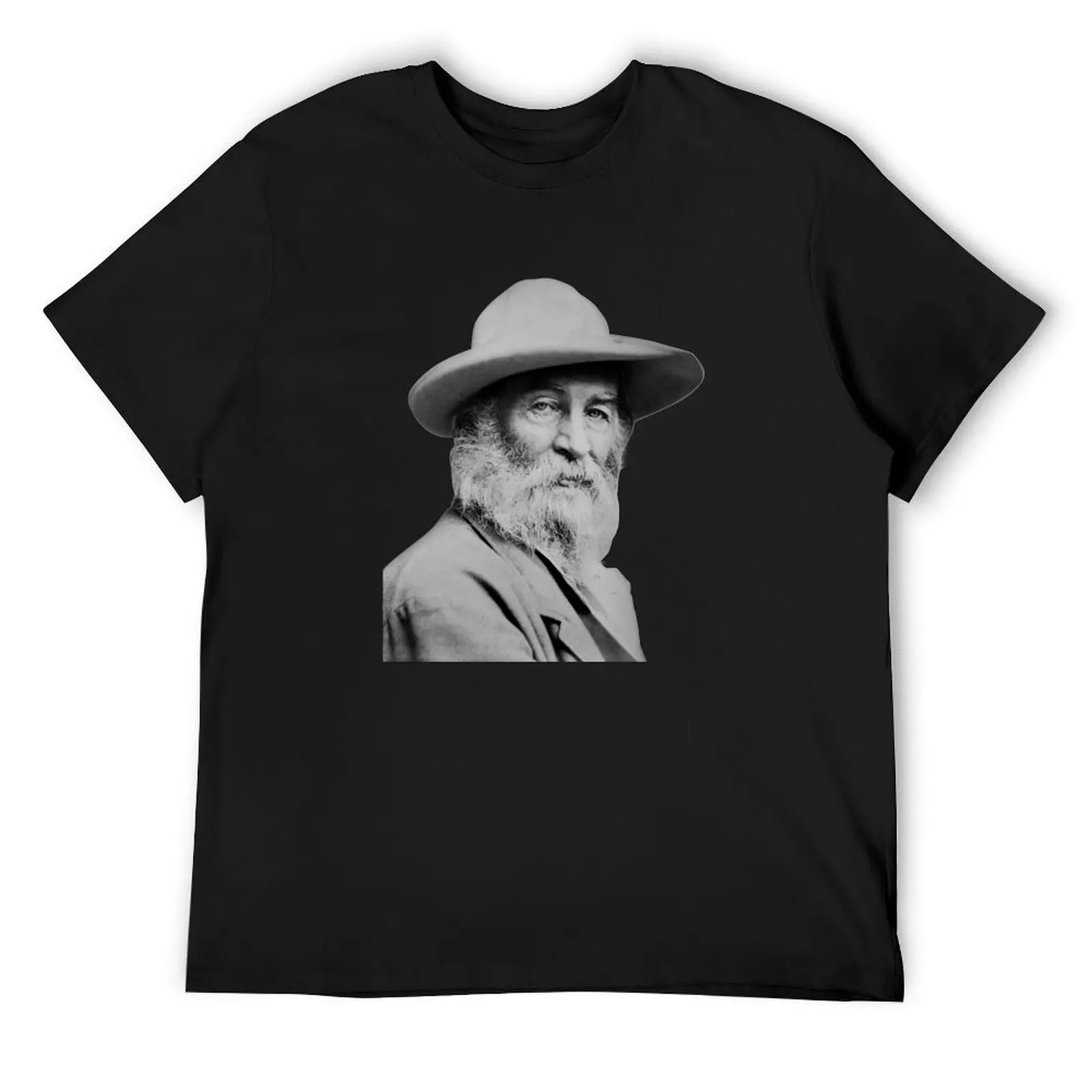 Walt Whitman Portrait T-Shirt kawaii clothes vintage plus size clothes mens white t shirts