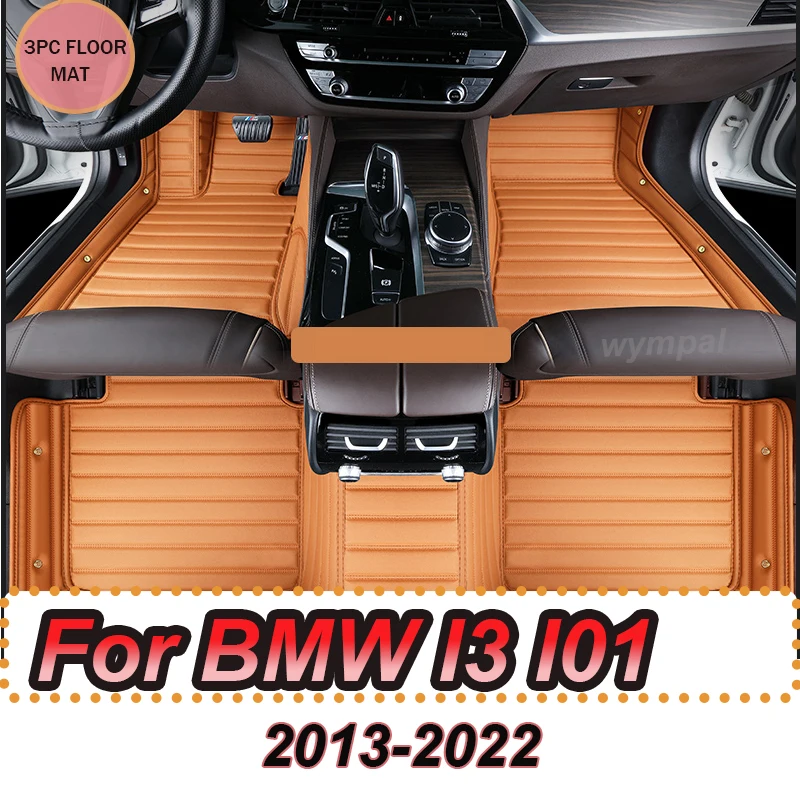 

LUXURY Car Floor Mats For BMW I3 I01 2013~2022 Luxury Leather Mat Rug Auto Waterproof Carpet Set Interior Parts Car Accessories