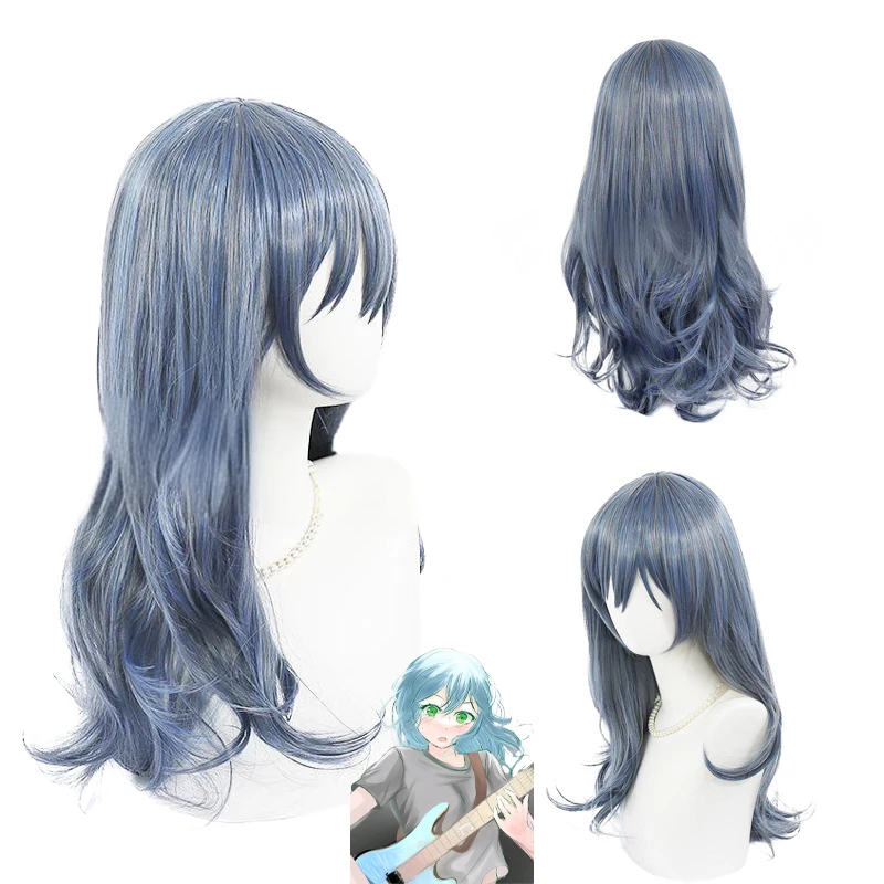 

BanG Dream! Asahi Rokka Cosplay Synthetic Wavy Curly Hair with Bangs Suitable for Women Halloween Daily Party Heat-Resistant Wig