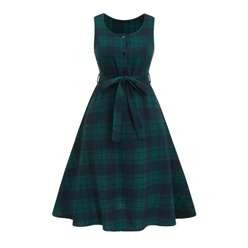 حجم كبير 1XL-5XL جديد إمرأة منقوشة جولة الرقبة حزب اللباس السيدات عارضة أنيقة أكمام المرأة أزياء فستان طويل #1