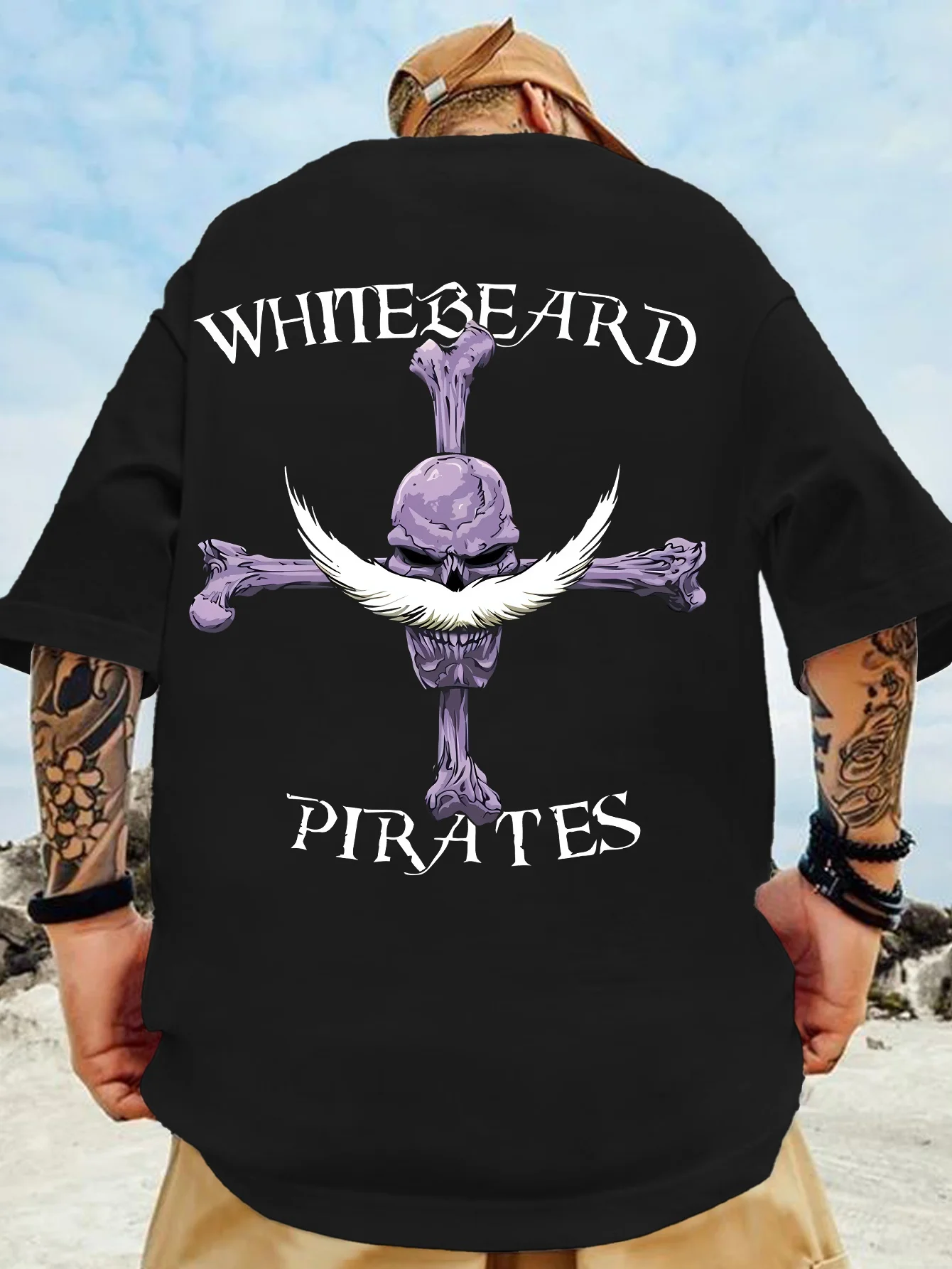Camiseta con estampado de piratas de ONE PIECE, Anime japonés WHITEBEARD, camiseta informal de verano de manga corta para niños, camiseta de algodón para niños