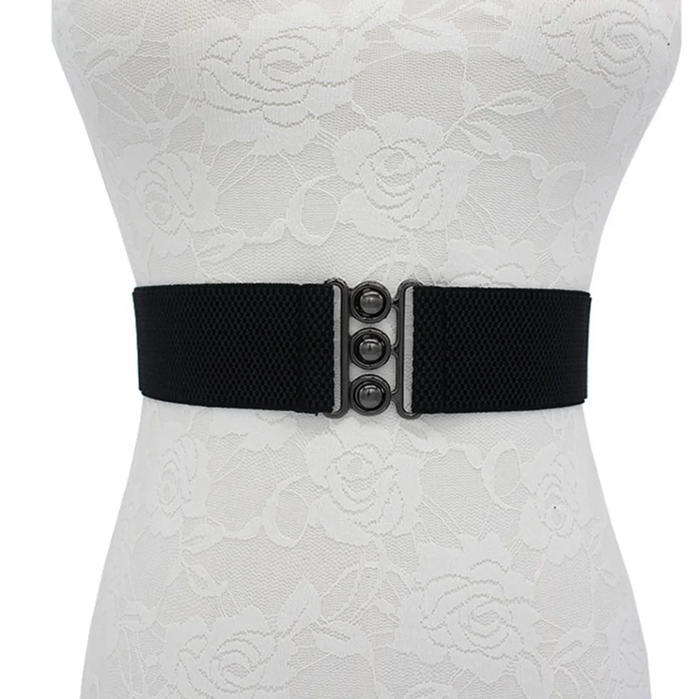 1 قطعة حزام مطاط واسع Cummerbund للنساء حزام خصر أنيق مطابقة فستان جينز بنطلون اكسسوارات #1