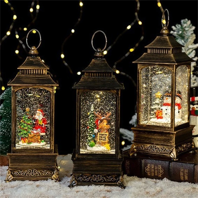 

Christmas Snow Globe Lantern Music Box Rotating LED Snowflake Orb Table Centerpiece Home Decor Gift For Women Kids And Teens