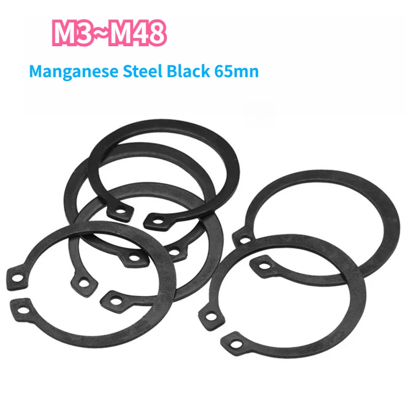 10/20/50pcs M3 To M50 GB894 Manganese Steel Black 65mn 3-50mm Shaft C Type External Circlip Bearing Retaining Clip Snap Ring