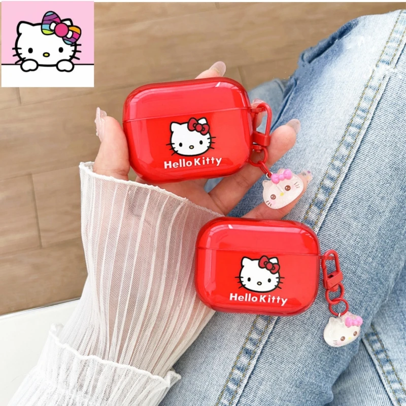 Kawaii hello kitty cute applicable airpods pro2 protective case cartoon 3rd generation apple bluetooth headset soft shell female