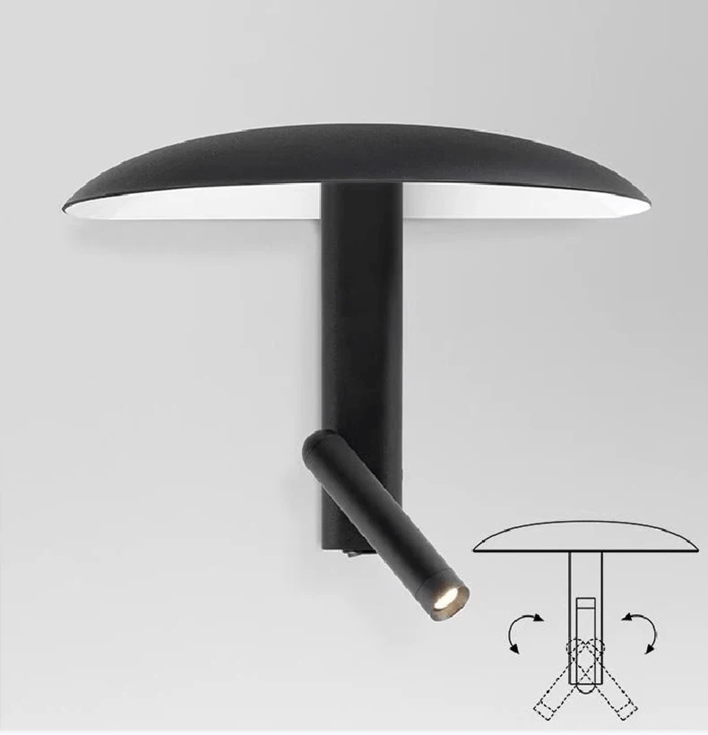 Wall Lamp 2 LEDs Black Orange Green Metal With Switch 3000K
