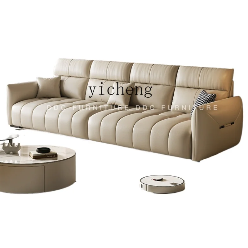 XL Light Luxury Leather Sofa Combination Living Room First Layer Cowhide Piano Keys Furniture