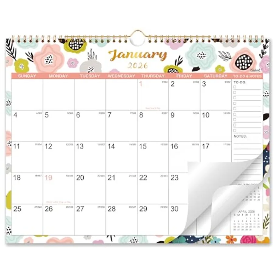 

2026 Wall Calendar - 2026 Calendar from Jan. 2026 to Dec. 2026 14.75'' x 11.5'' Monthly Calendars 2026 with Hanging Hole Large
