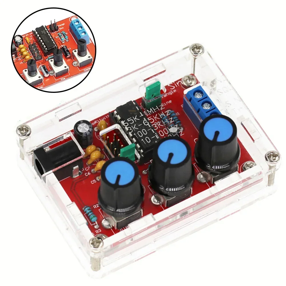 DIY Signal Generator Kit with Shell Produces Sine Triangle Square Waves Wide Power Supply Range 1Hz 1MHz Frequency Range