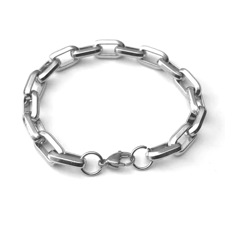 Fashion Mens Simple Stainless Steel Chain Bracelets for Men Unisex Wrist Jewelry Gifts Punk Metal Hip Hop Couple Jewelry