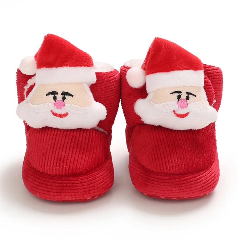 Sepatu Hangat Anak Laki-laki Anak Perempuan Bayi Musim Dingin Imut Sepatu Pejalan Kaki Pertama Rusa Natal Anti Selip Sepatu Alas Kaki Anak Perempuan Bayi Baru Lahir