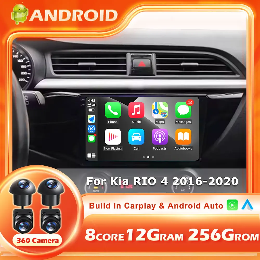 Radio Multimedia para Auto con Android 16 para Kia RIO 4 2016-2020, Reproductor de Video, Navegación GPS, Autoradio Estéreo, Cámara 4G, Unidad Principal SIN DVD