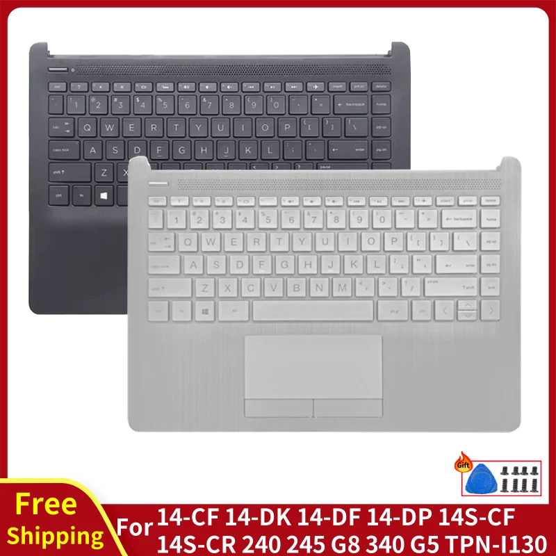 New For 14-CF 14-DK 14-DF 14-DP 14S-CF 14S-CR 240 245 G8 340 G5 TPN-I130 TPN-I135 Laptop With US Keyboard Palmrest Upper Case