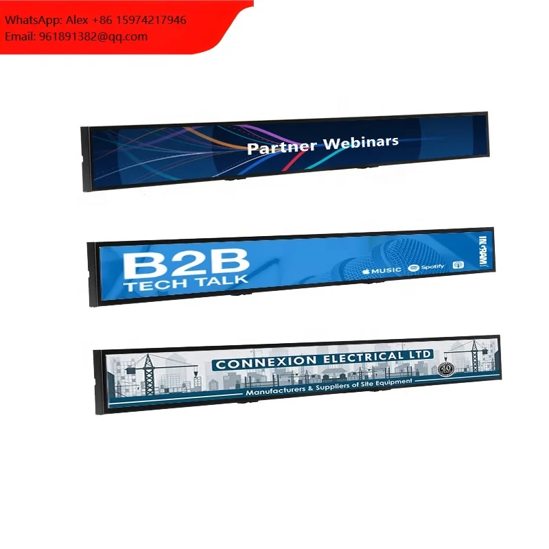 

REGITECH RT-B8 Digital Monitor Stretched Strip Ultra Wide Bar Screen Advertising Display 19.1 Inch Commercial For Elevator
