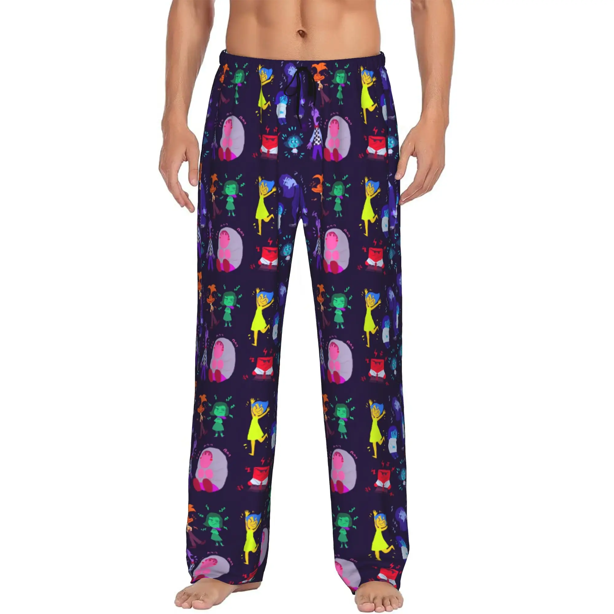 

Custom I-Insides Cartoon Out Pajama Pants Sleepwear Men's Elastic Waistband Sleep Lounge Bottoms with Pockets
