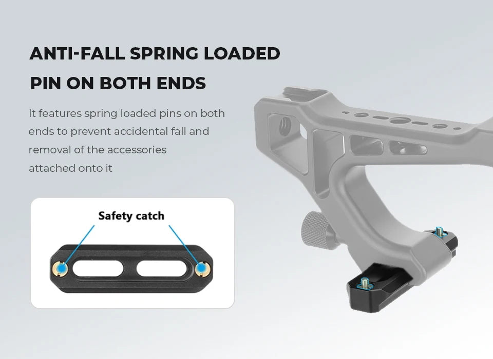 Barra de trilho NATO de segurança de liberação rápida para câmera HDRIG DSLR com parafusos de 1/4 ''para alça NATO EVF Attach