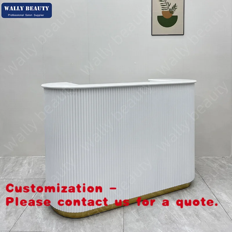 

Customize.Spa Reception Desk Counter Table Beauty Salon Front Desk Minimalist Design Hair Salon Service Desk