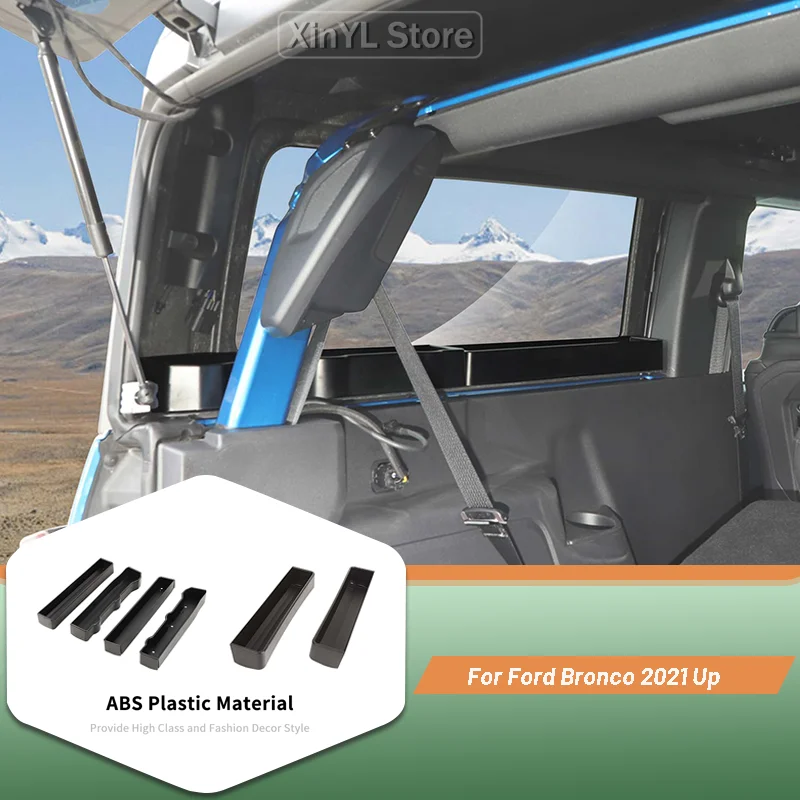 

Trunk Side Storage Box For Ford Bronco 2021 Up 2/4 -Doors ABS Rear Seat Organizer Container Holder Interior Accessories
