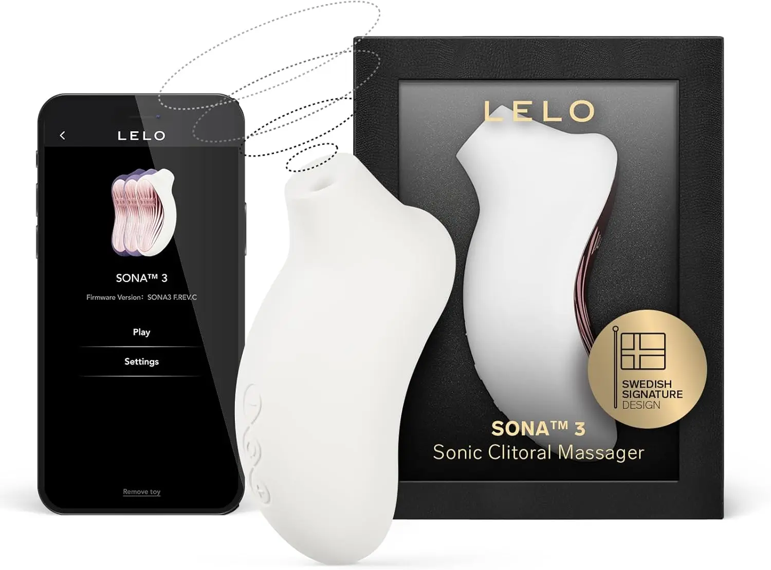 3 Female Sonic Massager with Bluetooth App, 12 Pleasure Settings and Sonic Wave Technology, Sucking Vibrator Women Sex Toys, Adu