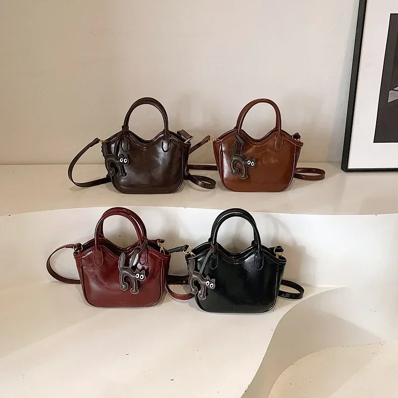 Pu Zipper Sewing Thread Women's Handbag Solid Stylish Crossbody Bag 2025 Popular and Best-selling Versatile Women's Shoulder Bag