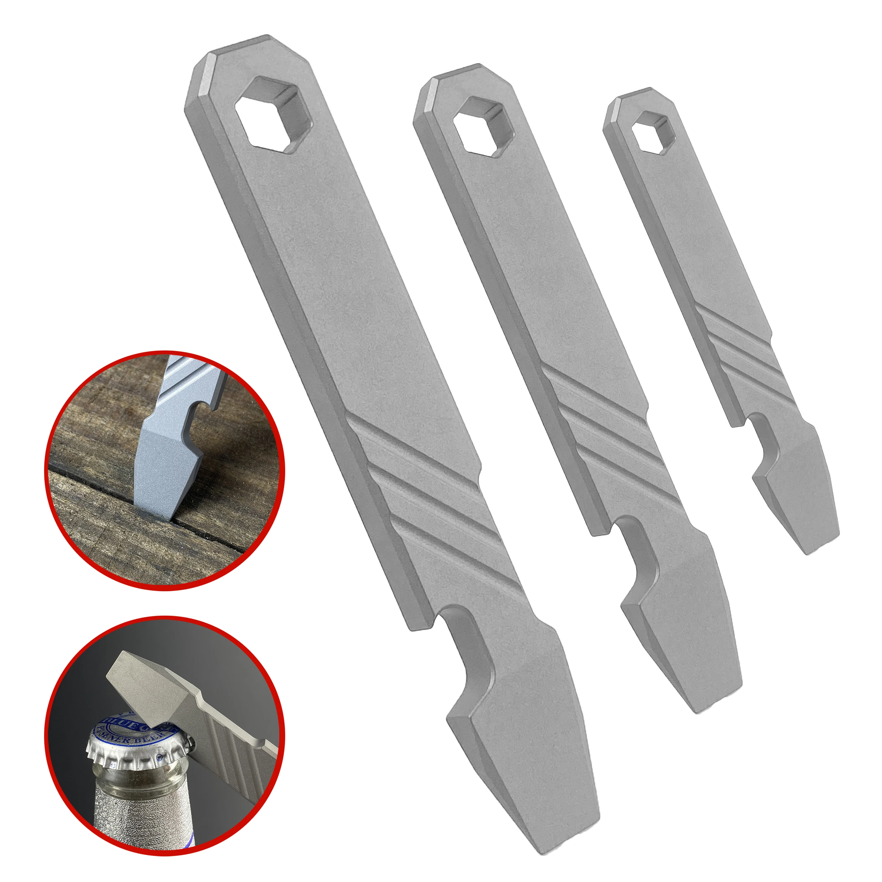 Multifunktionale Titan-Hebelstange, EDC-Multitool, Brecheisen, tragbarer Flaschenöffner,