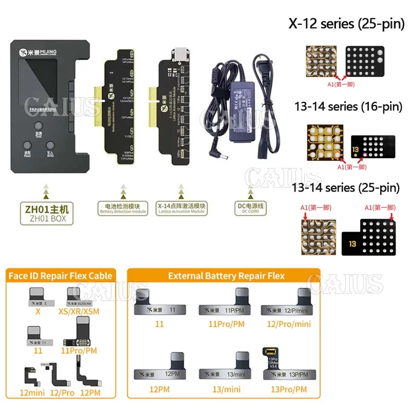 MIJING ZH01 Face ID Repair Dot Matrix Cable Dot Projector Flex Battery Data Change for IPhone X XR XS 11 12 13 14 Pro Programmer