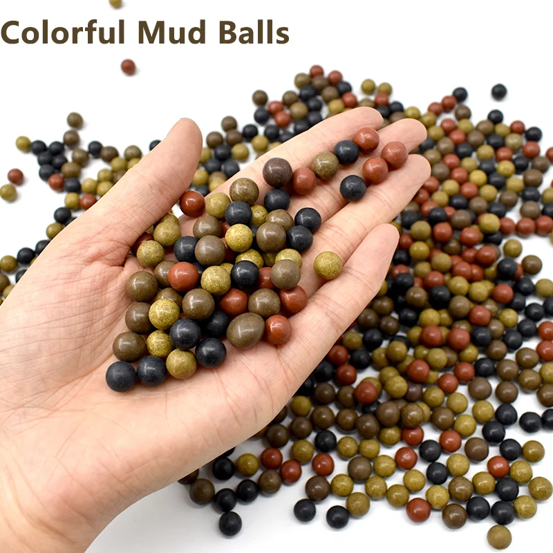 9mm Multi-color Mud Ball 100pcs Slingshot Practice Ammo High Power Hunting Slingshot Bead Precision Shooting Practice Ball