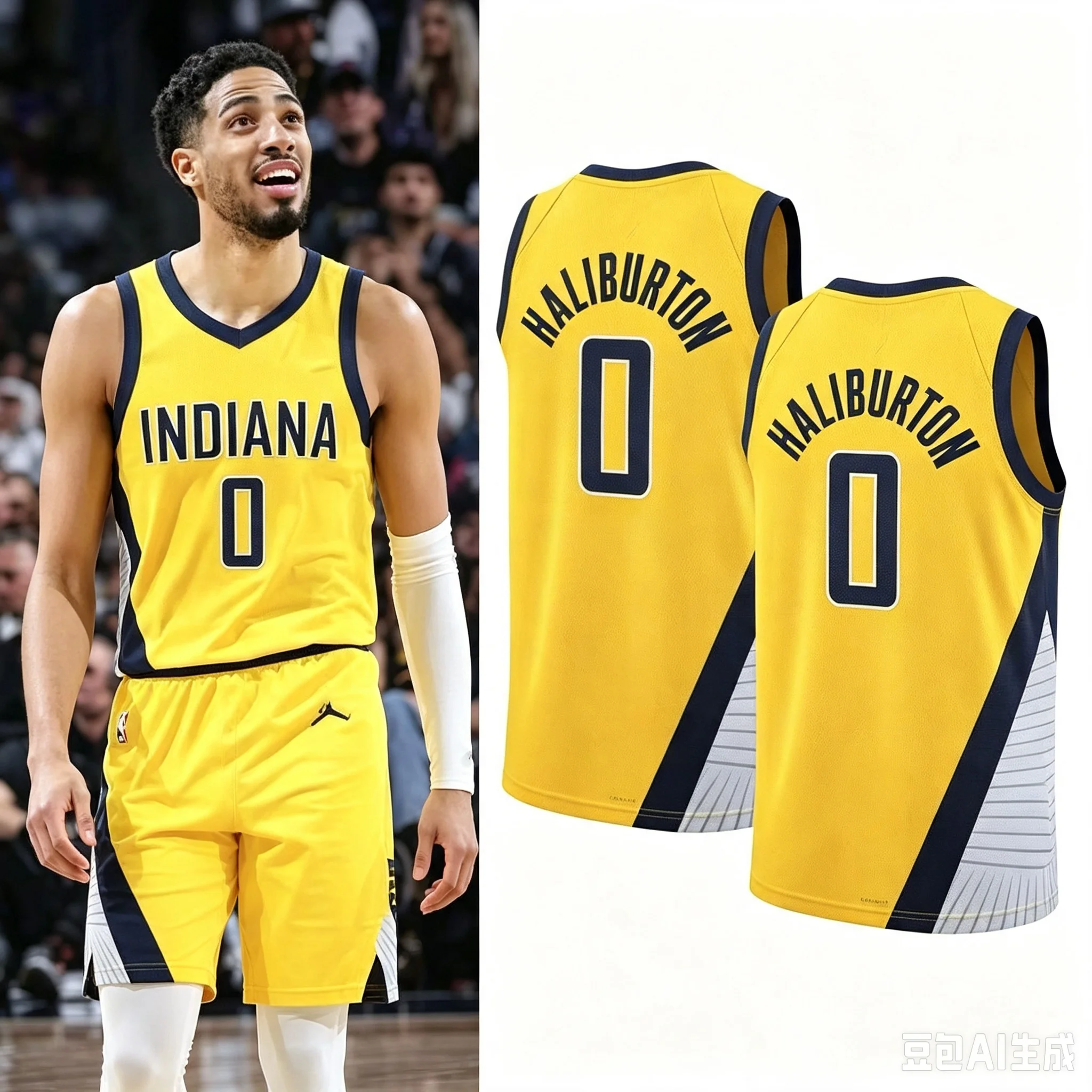 0 Haliburton Basketball Jersey Indiana Sleeveless Tank Top Quick Dry Sport Streetwear Fans Training Vest Yellow  Family Matching