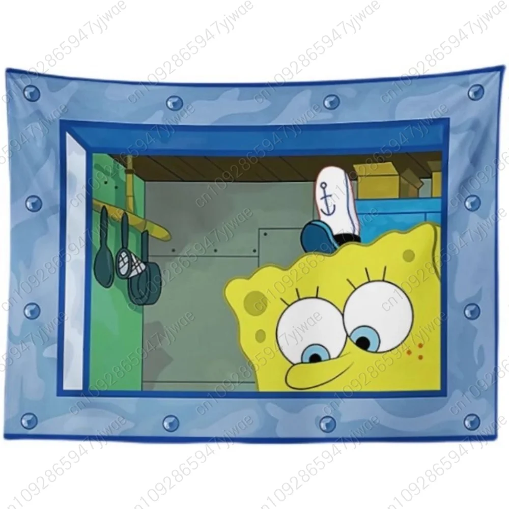 2026 new  SpongeBob Wall Hanging Tapestry Anime Background Cloth Decoration Home Dormitory Bedroom Funny Hanging Cloth Tapestry