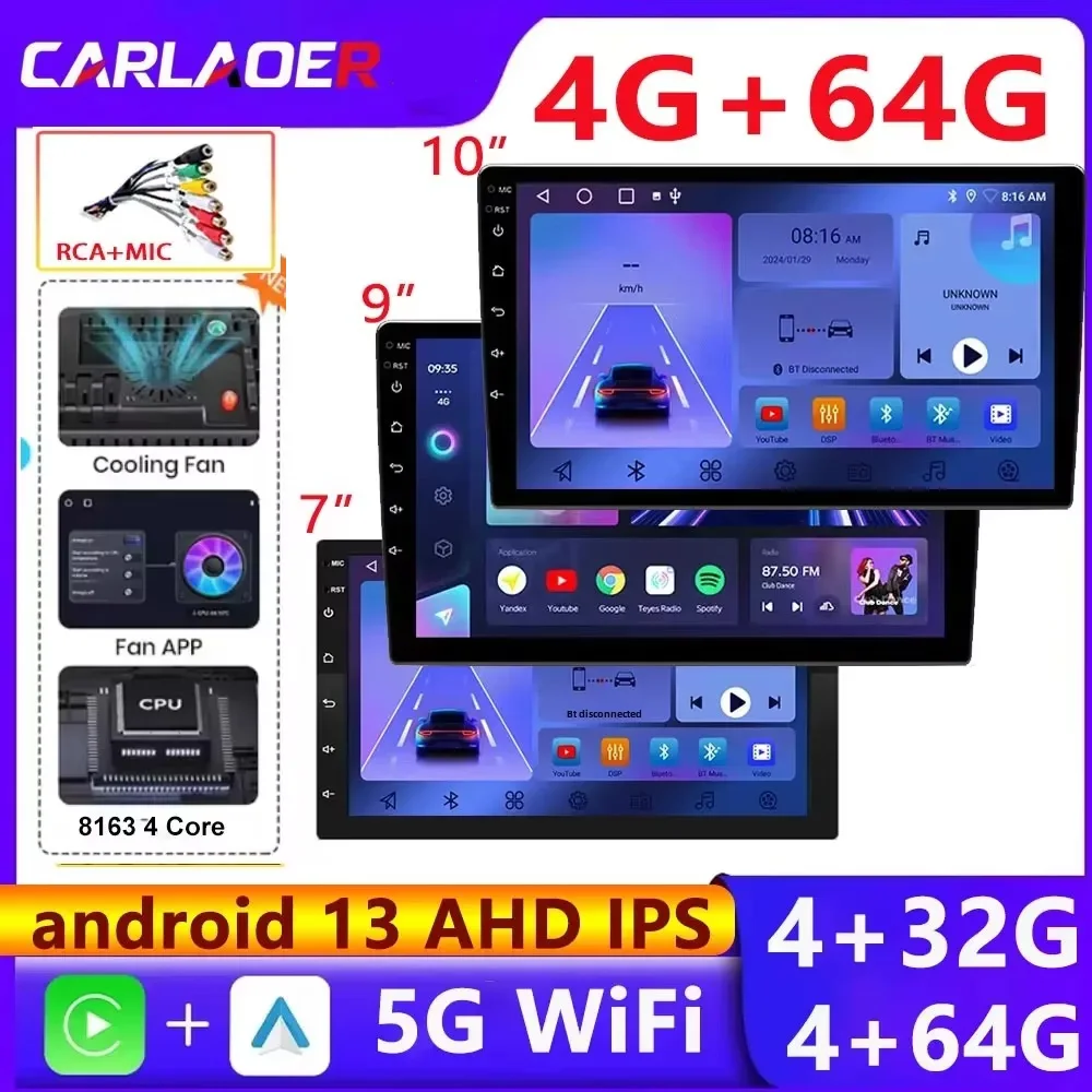 Car Android 4G 64G Multimedia Radio Carplay Auto Player GPS Navigation for Toyota Hyundai Nissan Kia LADA FIAT jeep 7 9 10 inch