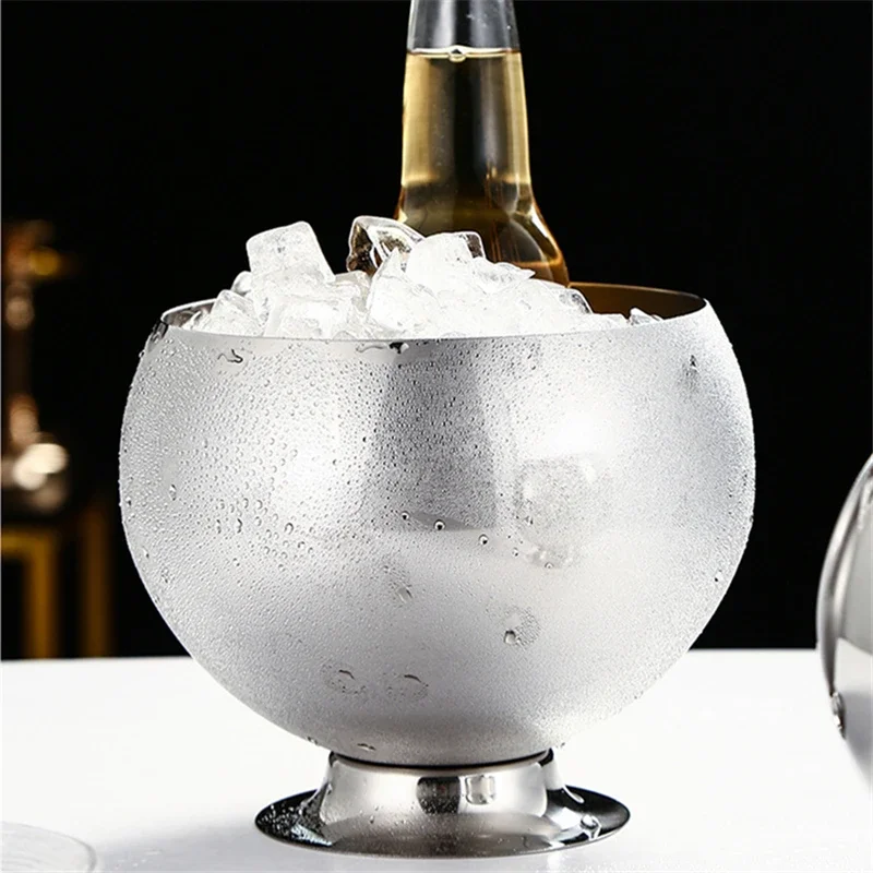 Cubo de hielo portátil de acero inoxidable, contenedor enfriador de botellas de vino y cerveza para fiesta, Bar, Whisky, herramientas de bebidas, fabricante de cubitos de hielo para acampar