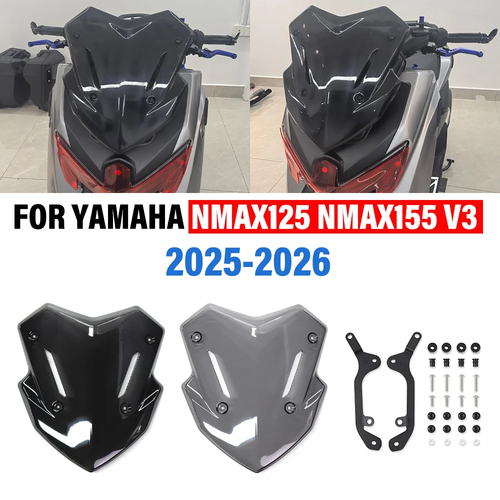 

ДЛЯ YAMAHA NMAX125 NMAX155 V3 2025 2026 Дефлектор переднего лобового стекла мотоцикла Спортивный гоночный экран Обтекатель ветрового стекла