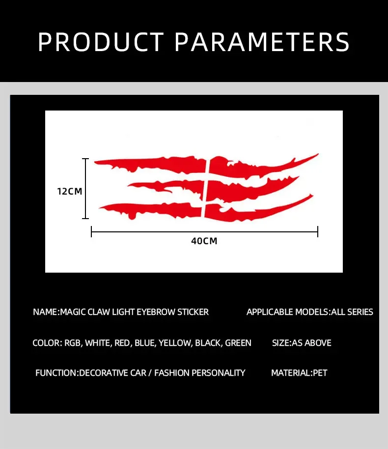 Motorcycle Car Sticker Universal Monster Claw Scratched Stripe Decal Marker Reflective Waterproof Moto Decoration Accessories