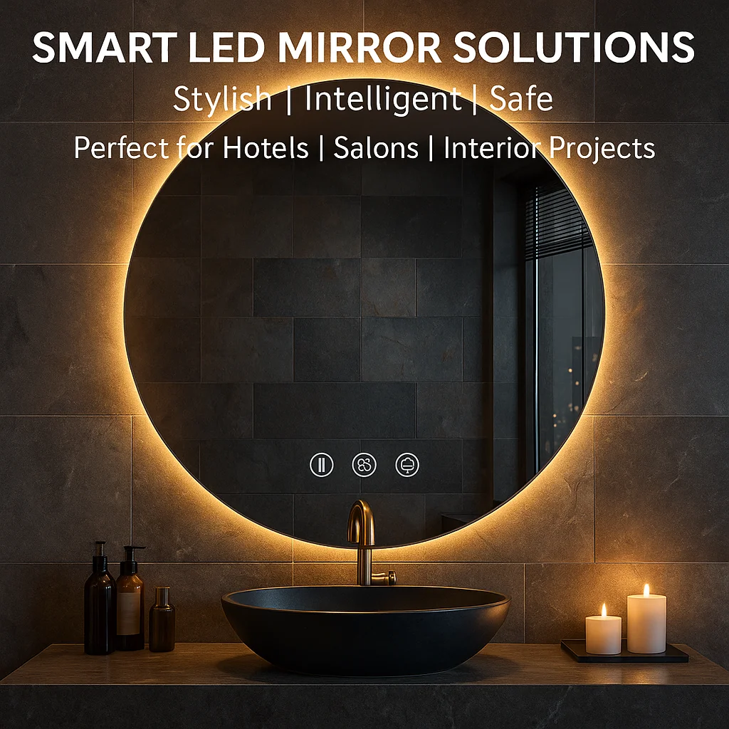 Bathroom Luxury Modern Light Emitting Diode Mirror Dimmable Backlight Elegant Aluminum Lens Salon Bedroom Lighting Features