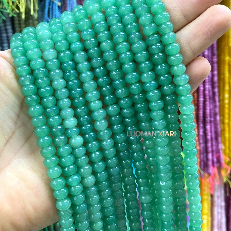 Wheels 5x8mm Natural Stone Light Tourmaline Chalcedony Loose Spacer Beads for Jewelry Making Diy Bracelets Charms Accessories