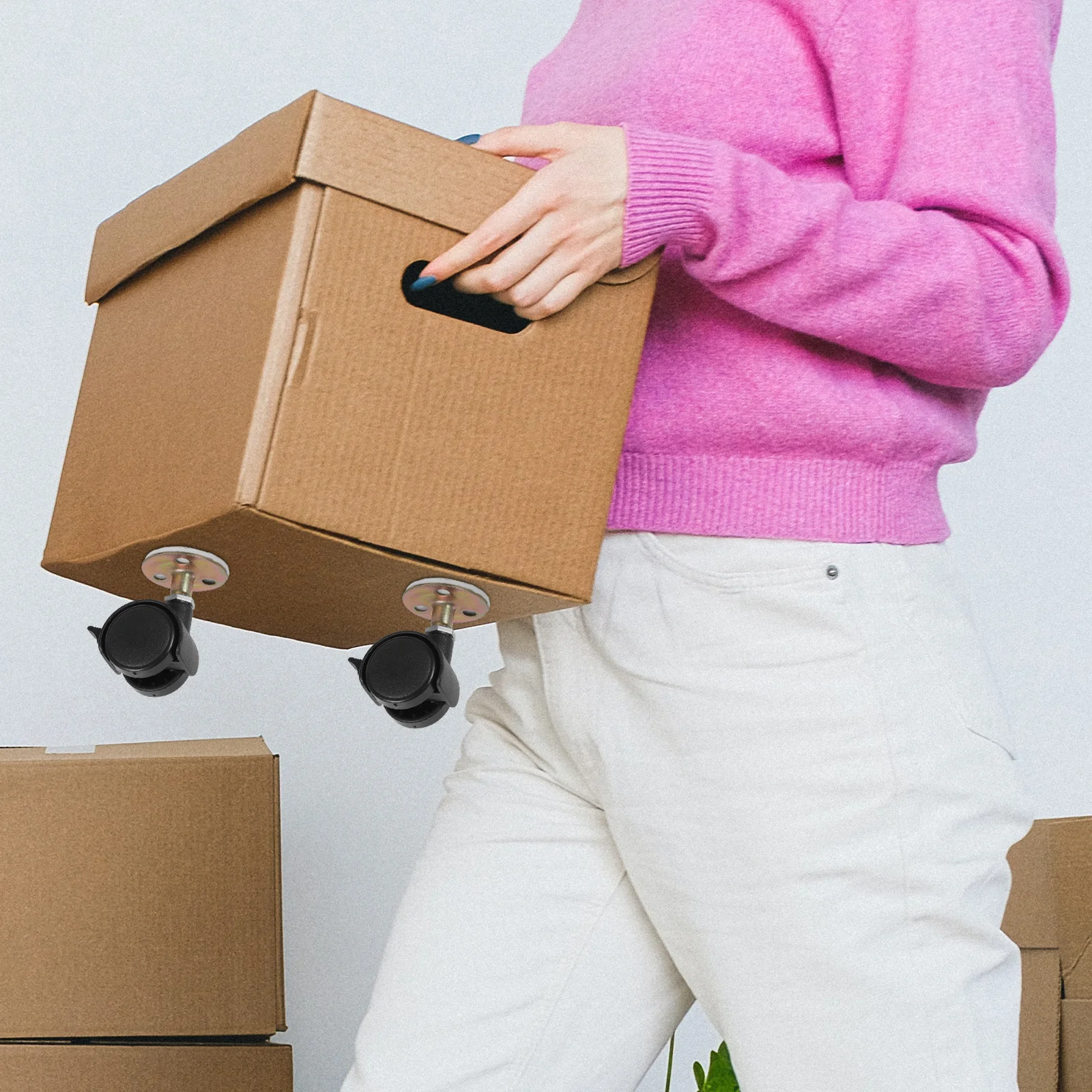 

4Pcs Adhesive Caster Wheels 37mm Self Adhesive Sticky Pulley Smooth Rolling Small Wheels for Furniture Trash Can Mini Universal