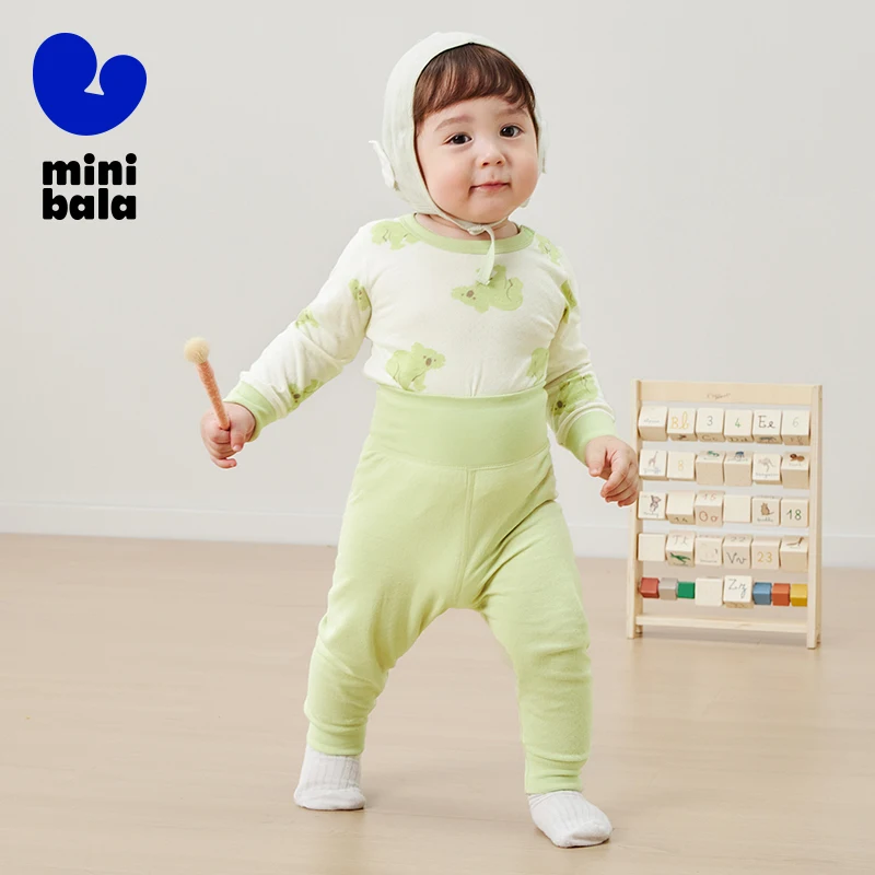 

Mini Bala Kids Cotton Thermal Underwear Set Baby Comfortable Loungewear and Pajama Set