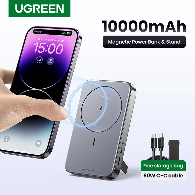 UGREEN 22.5W Power Bank Magnetic 10000mAh Portable PD 20W Wireless Fast Charging PowerBank for iPhone 16 Pro Max for MagSafe